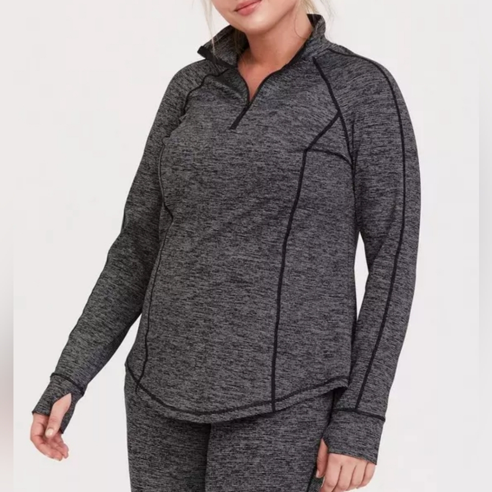 Torrid Super Soft Performance Jersey Half Zip Active Pullover & Legging Set